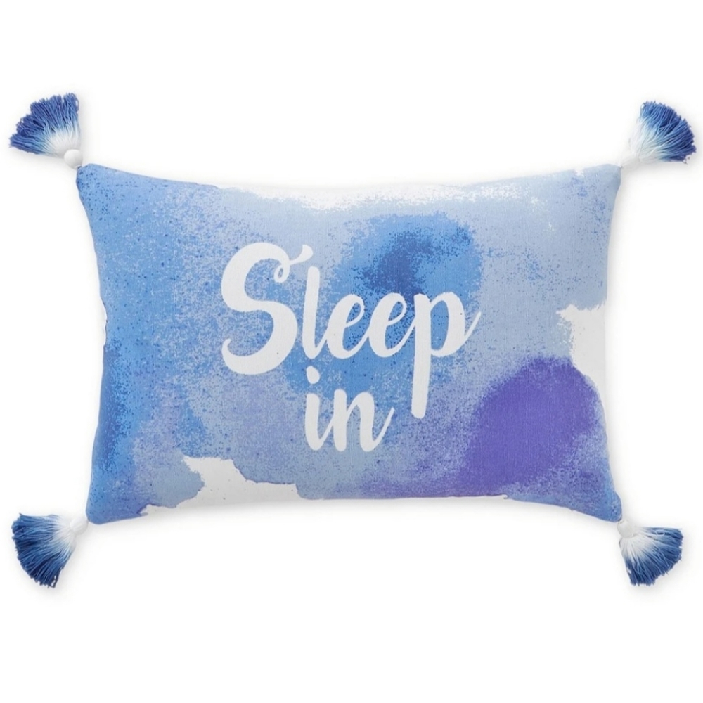 NWT Whim by Martha Stewart Blue Throw Pillow 12×28